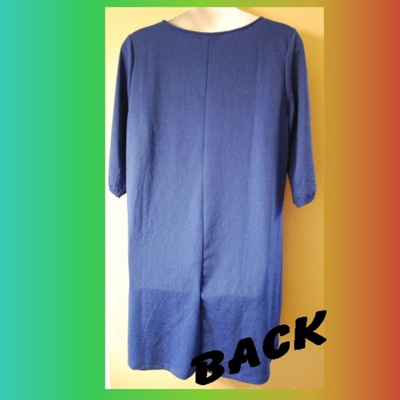 JEWELED ROYAL BLUE FANCY EVENING DRESS - Picture 3 of 4